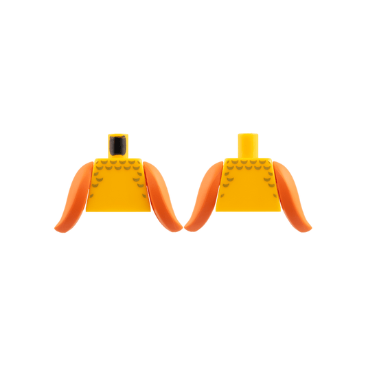 Bright Light Orange Torso with Gold Scales Pattern / Reddish Orange Fins