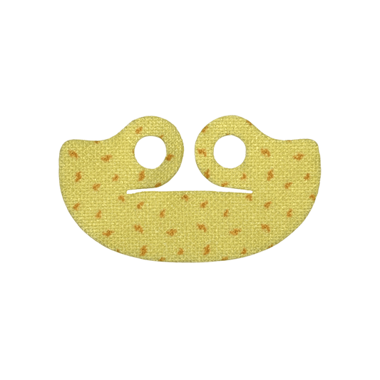 Bright Light Yellow Minifigure Cape Cloth, Very Short Wide Collar Shawl with Orange Swirls / Feathers Pattern