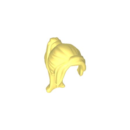 Bright Light Yellow Minifigure, Hair Female Ponytail Long with Side Bangs