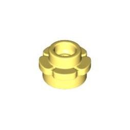 Bright Light Yellow Plate, Round 1 x 1 with Flower Edge 5 Petals