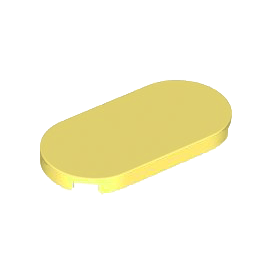 Bright Light Yellow Tile, Round 2 x 4 Oval