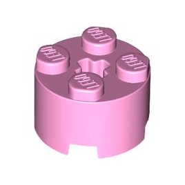 Bright Pink Brick, Round 2 x 2 with Axle Hole