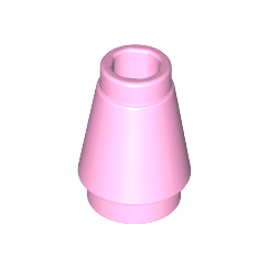 Bright Pink Cone 1 x 1 with Top Groove