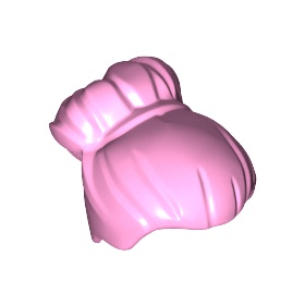 Bright Pink Minifigure, Hair Female with Large High Bun