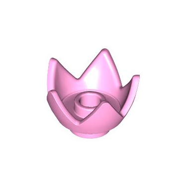 Bright Pink Minifigure, Headgear Crown Eggshell with 5 Points and Center Stud