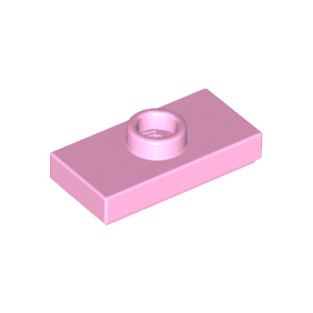 Bright Pink Plate, Modified 1 x 2 with 1 Stud with Groove and Bottom Stud Holder Jumper