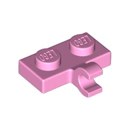 Bright Pink Plate, Modified 1 x 2 with Clip on Side Horizontal Grip