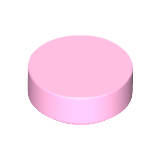 Bright Pink Tile, Round 1 x 1