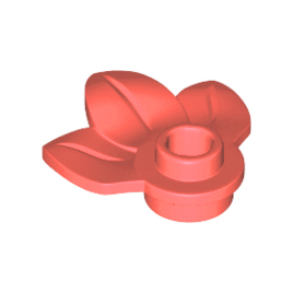 Coral Plant Plate, Round 1 x 1 with 3 Layered Leaves