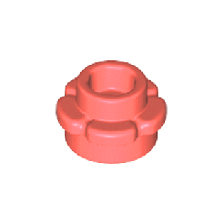 Coral Plate, Round 1 x 1 with Flower Edge 5 Petals