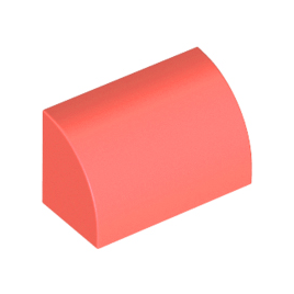 Coral Slope, Curved 1 x 2 with Bottom Stud Holder