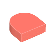 Coral Tile, Round 1 x 1 Half Circle Extended