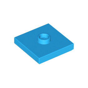 Dark Azure Plate, Modified 2 x 2 with Groove and 1 Stud in Center Jumper
