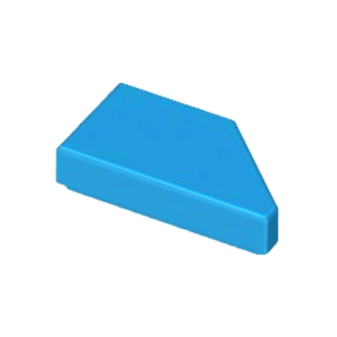Dark Azure Tile, Modified 1 x 2 Wedge Left