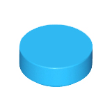 Dark Azure Tile, Round 1 x 1