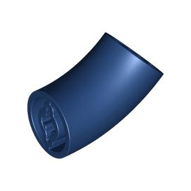 Dark Blue Brick, Round 2 x 2 D. 45 degrees Elbow 27.7mm Standing Height