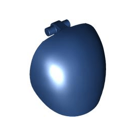 Dark Blue Large Figure Armor, Round, Smooth with Bar Handle - Free Ends