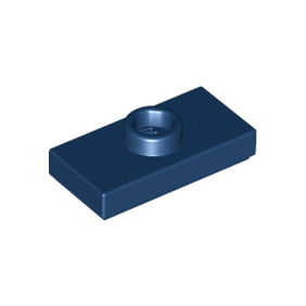 Dark Blue Plate, Modified 1 x 2 with 1 Stud with Groove and Bottom Stud Holder Jumper