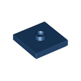 Dark Blue Plate, Modified 2 x 2 with Groove and 1 Stud in Center Jumper