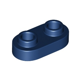 Dark Blue Plate, Round 1 x 2 with Open Studs