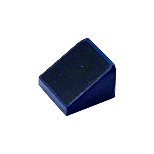 Dark Blue Slope 30 1 x 1 x 2/3 with Black Surface Pattern