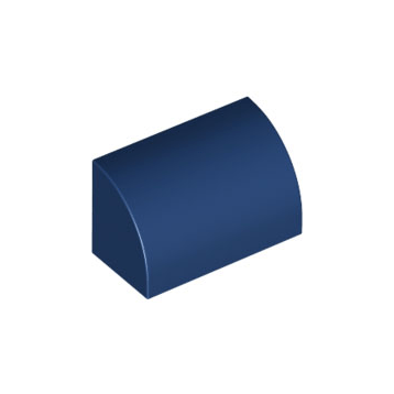 Dark Blue Slope, Curved 1 x 2 with Bottom Stud Holder