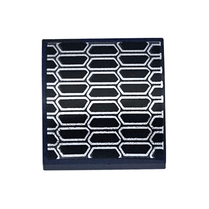 Dark Blue Slope, Curved 2 x 2 x 2/3 with Silver and Black Air Vent Grille Pattern