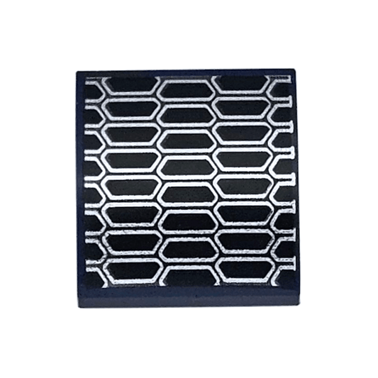 Dark Blue Slope, Curved 2 x 2 x 2/3 with Silver and Black Air Vent Grille Pattern