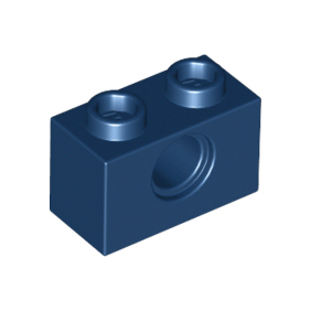 Dark Blue Technic, Brick 1 x 2 with Hole