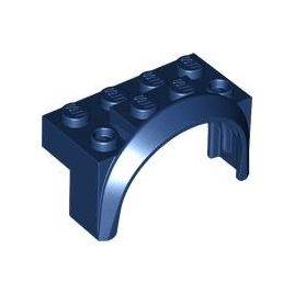 Dark Blue Vehicle, Mudguard 4 x 2 1/2 x 2 with Arch Round