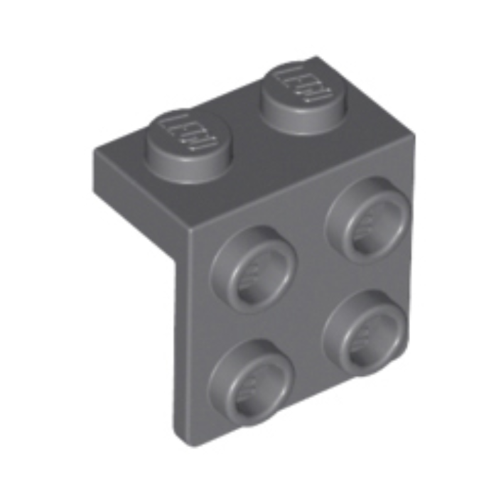 Dark Bluish Gray Bracket 1 x 2 - 2 x 2