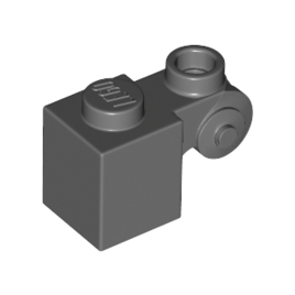 Dark Bluish Gray Brick, Modified 1 x 1 with Scroll with Hollow Stud