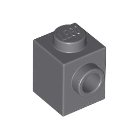 Dark Bluish Gray Brick, Modified 1 x 1 with Stud on Side