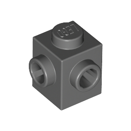 Dark Bluish Gray Brick, Modified 1 x 1 with Studs on 2 Sides, Adjacent