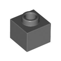 Dark Bluish Gray Brick, Modified 1 x 1 x 2/3 with Open Stud