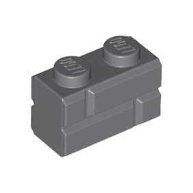 Dark Bluish Gray Brick, Modified 1 x 2 with Masonry Profile