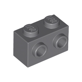 Dark Bluish Gray Brick, Modified 1 x 2 with Studs on 1 Side