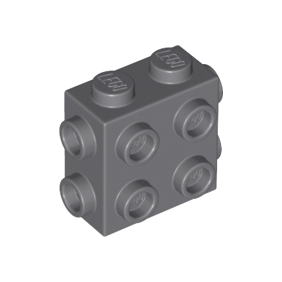 Dark Bluish Gray Brick, Modified 1 x 2 x 1 2/3 with Studs on Side and Ends