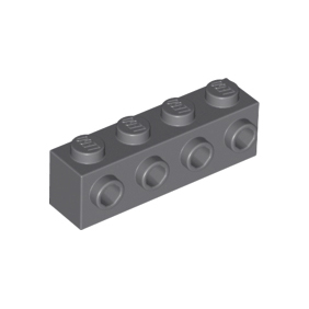 Dark Bluish Gray Brick, Modified 1 x 4 with Studs on Side
