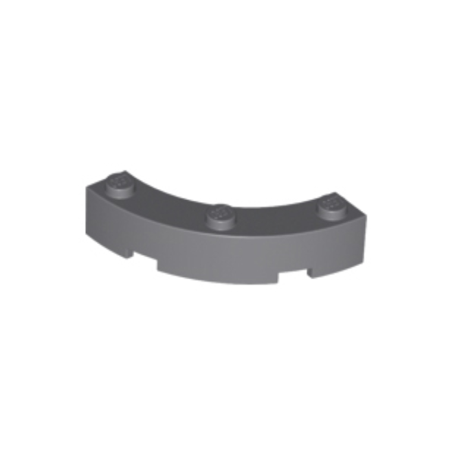 Dark Bluish Gray Brick, Round Corner 4 x 4 Macaroni with 3 Studs
