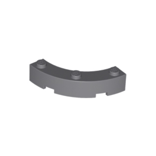 Dark Bluish Gray Brick, Round Corner 4 x 4 Macaroni with 3 Studs