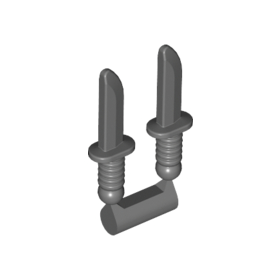 Dark Bluish Gray Minifigure, Weapon Knives, 2 on Sprue