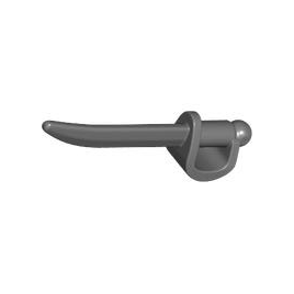 Dark Bluish Gray Minifigure, Weapon Sword, Cutlass / Saber with Large Hilt and Oval Guard