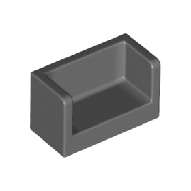 Dark Bluish Gray Panel 1 x 2 x 1 with Rounded Corners and 2 Sides