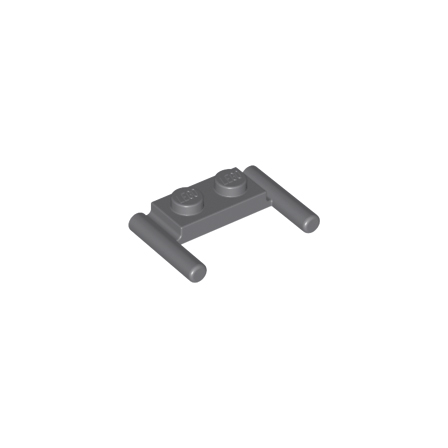 Dark Bluish Gray Plate, Modified 1 x 2 with Bar Handles - Flat Ends, Low Attachment