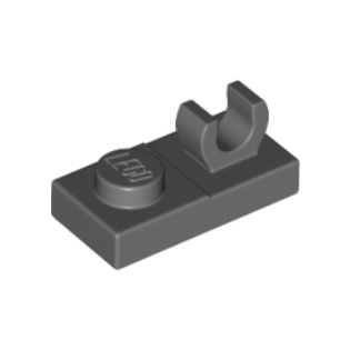 Dark Bluish Gray Plate, Modified 1 x 2 with Open O Clip on Top