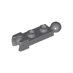 Dark Bluish Gray Plate, Modified 1 x 2 with Tow Ball and Small Tow Ball Socket on Ends