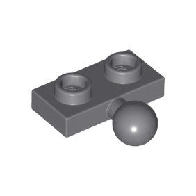 Dark Bluish Gray Plate, Modified 1 x 2 with Tow Ball on Side