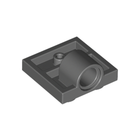 Dark Bluish Gray Plate, Modified 2 x 2 with Pin Hole - Full Cross Support Underneath