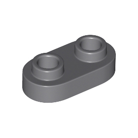 Dark Bluish Gray Plate, Round 1 x 2 with Open Studs